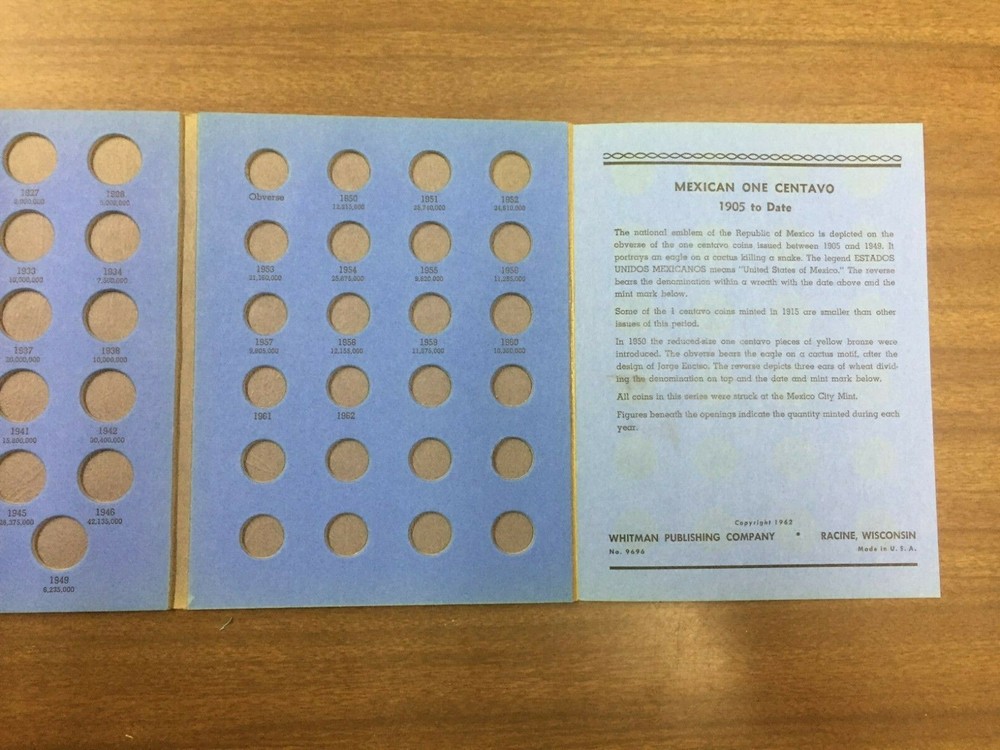 Whitman Folder # 9696 for Mexican 1 Centavo, NEW!!!