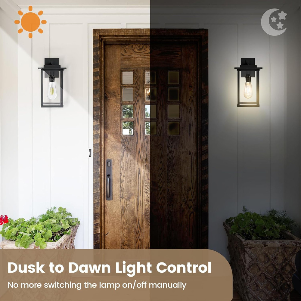 2 Pack Automatic Dusk to Dawn Light Socket, Light Sensor Socket, 360° Rotation