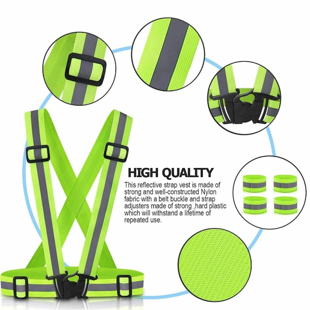 Safety Vest Adjustable Reflective Belt Stripe Strap Night Running Jogging Biking