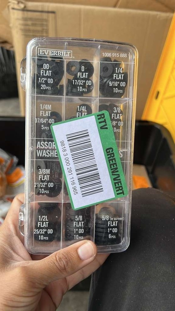 Everbilt Flat Rubber Washer Pro Assortment Kit (126-Pieces)-Missing some