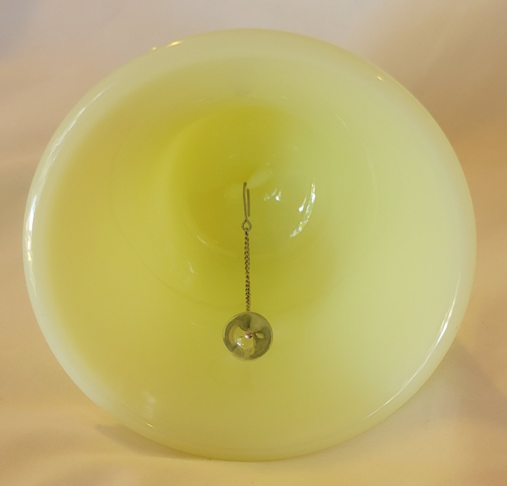 Fenton Uranium Glass Bell Glows 7" HTF
