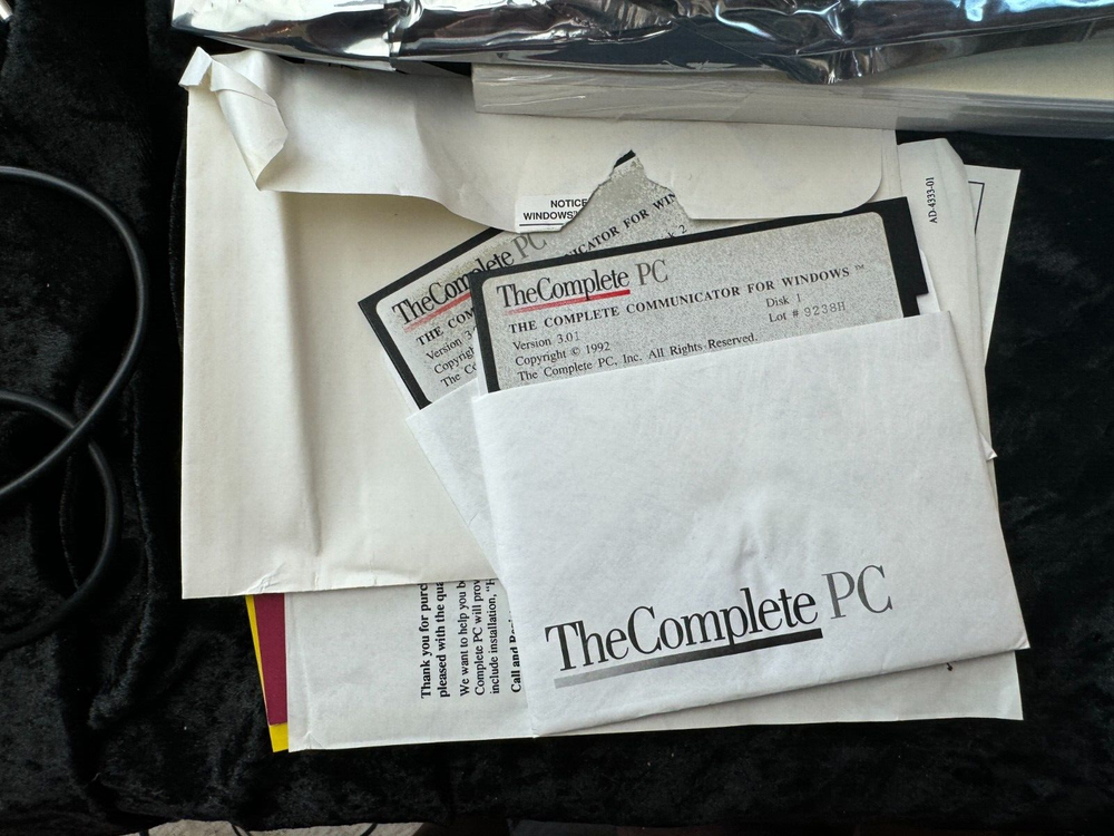 Complete Communicator Fax Modem w/ the Complete PC for DOS & Windows 5.25 Media