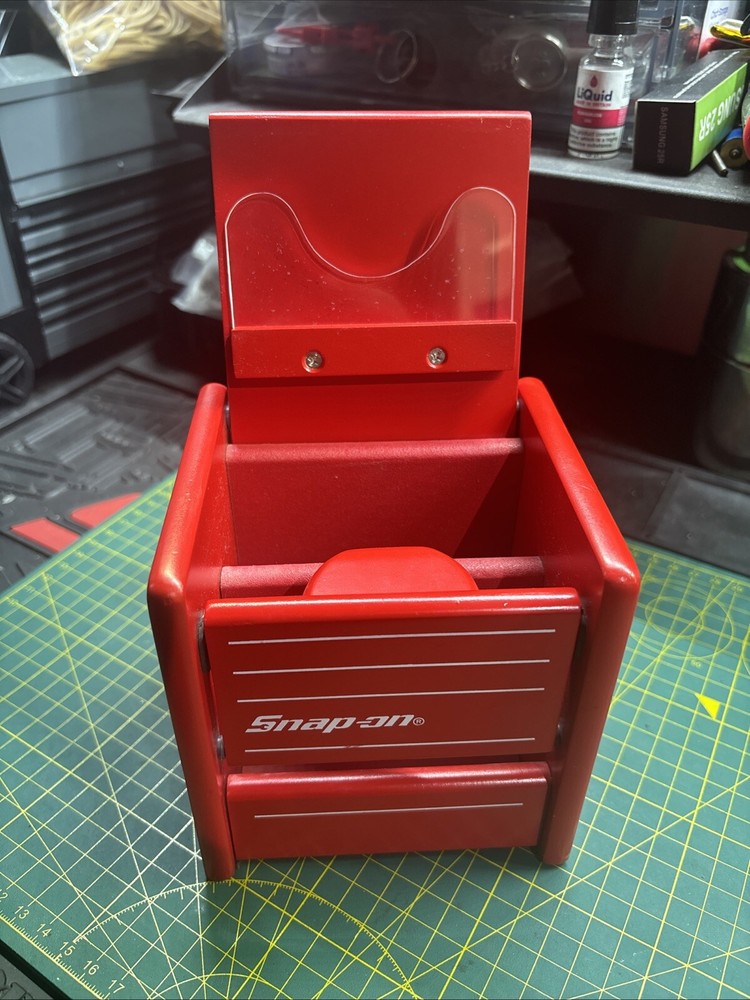 Snap On Minature Micro Mini Desk Toolbox Wood Red