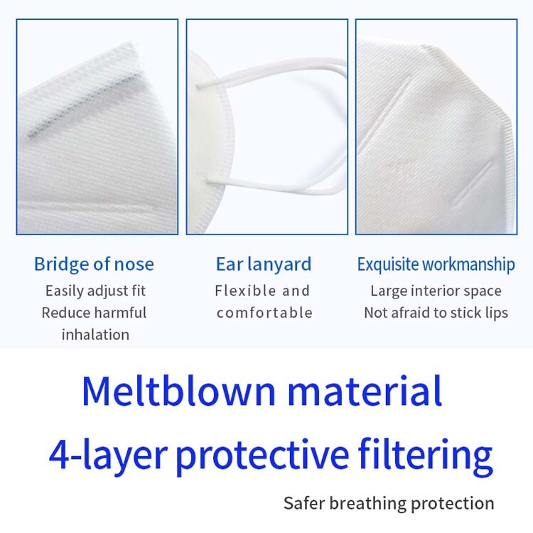 KN95 4 Layer Protective Face Mask Breathable FFPP2 Respirator BFE