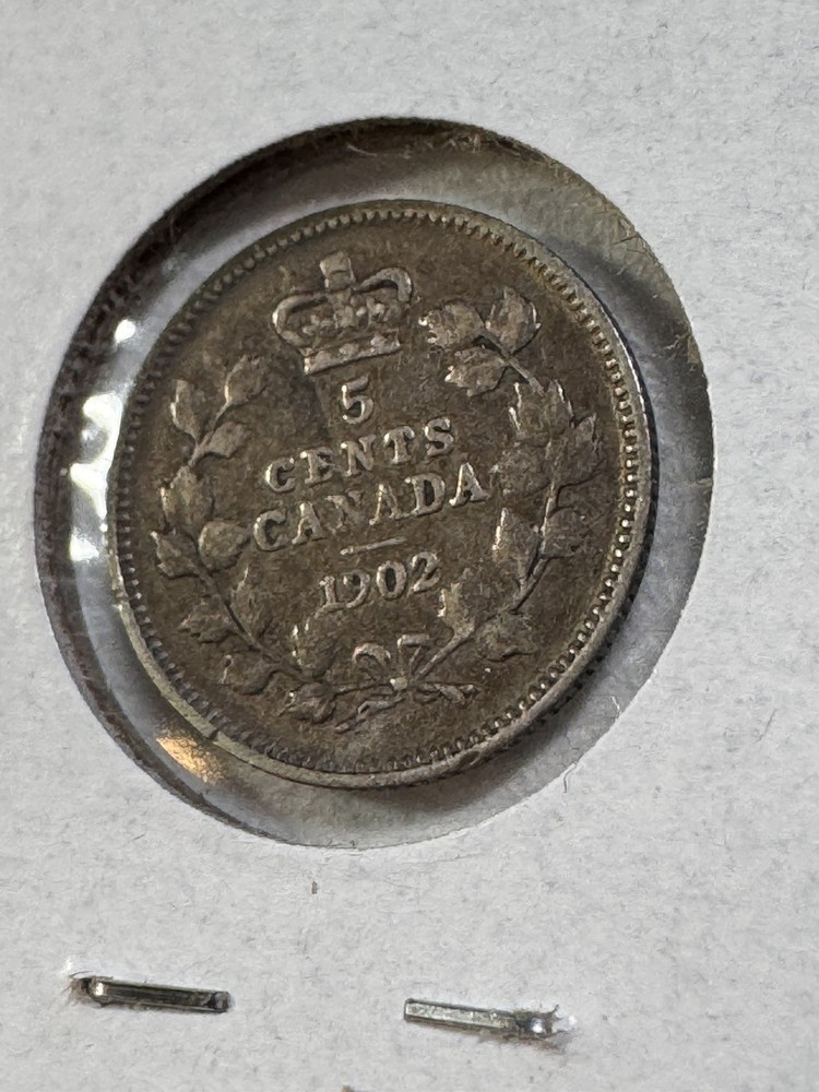 1902 Canada 5 Cents Silver Coin