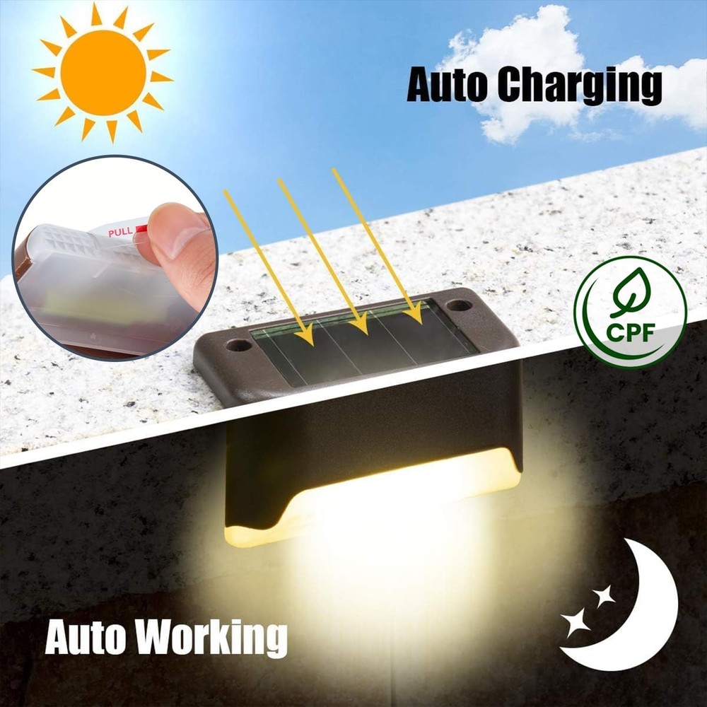 SOLPEX Solar Deck Lights Outdoor 16 Pack, Step 16, Warm White