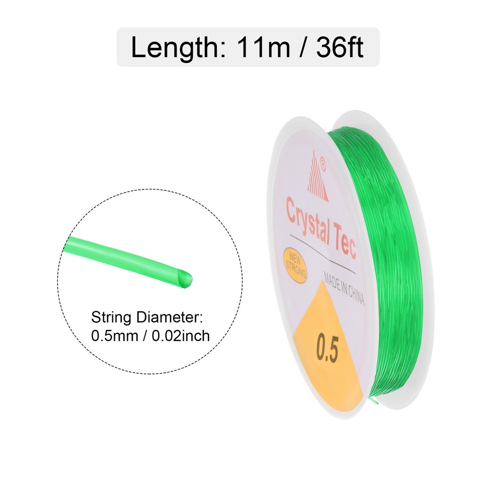 5pcs 0.5mm Elastic String Craft DIY Making Stretchy Cord Thread TPU, Green