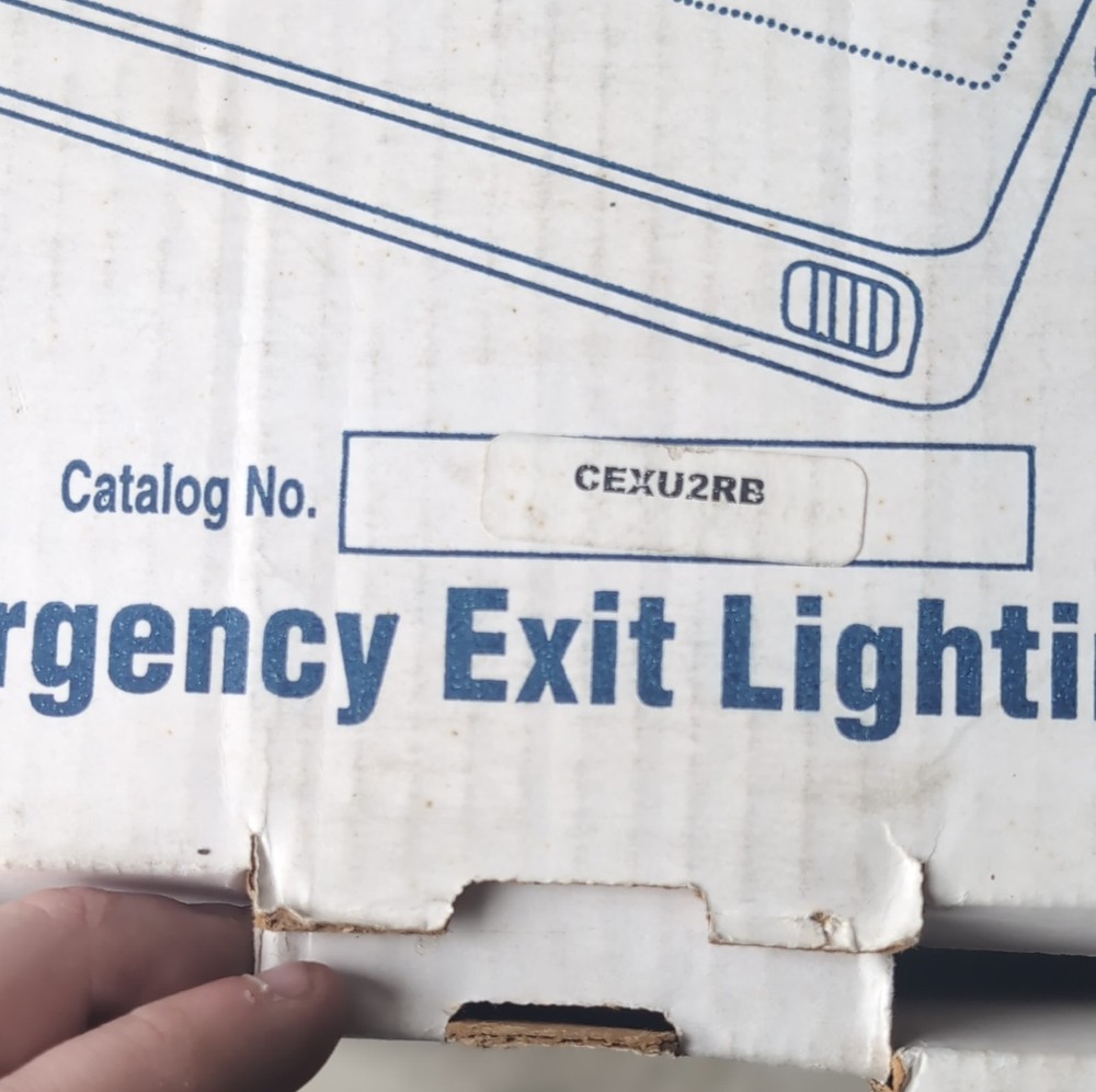 Brooks CEXU2RB Emergency Exit Light Double Face Red Letters Incandescent Plastic