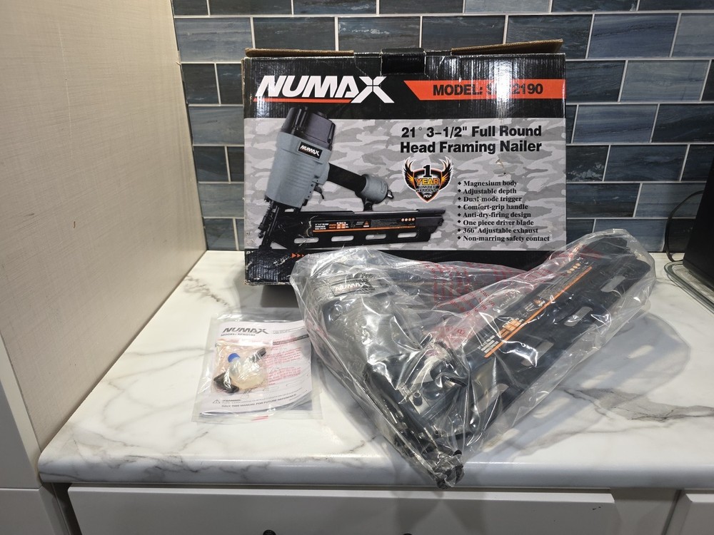 NuMax SFR2190 Pneumatic 21 Degree 3-1/2" Framing Nailer