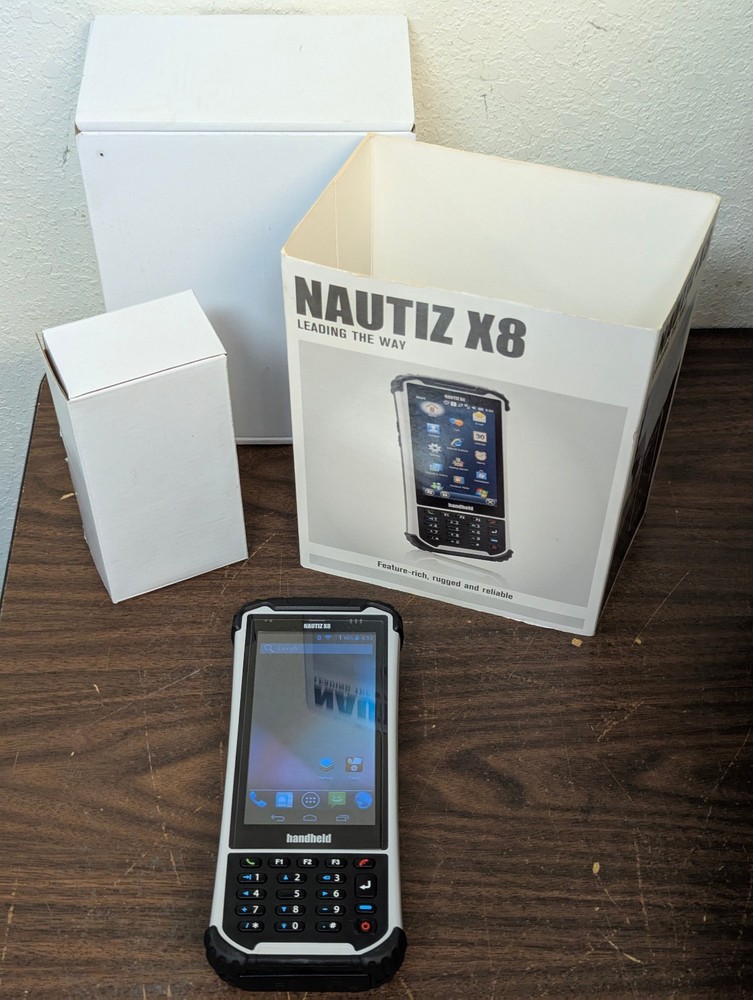 handheld NAUTIZ X8 compact rugged Android data collector; tested, works; reset