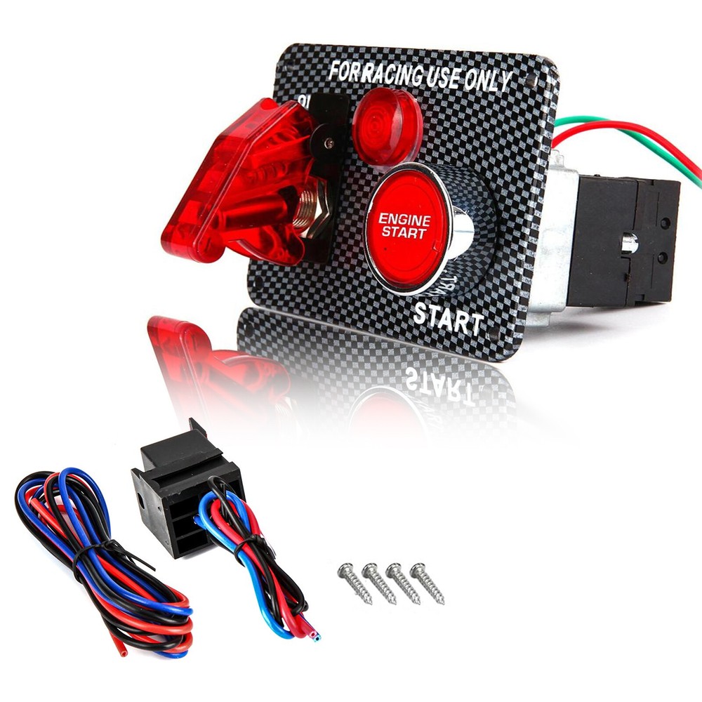 Ignition Switch Panel Engine Start Push Button LED Toggle 12V 24V for Car Truck