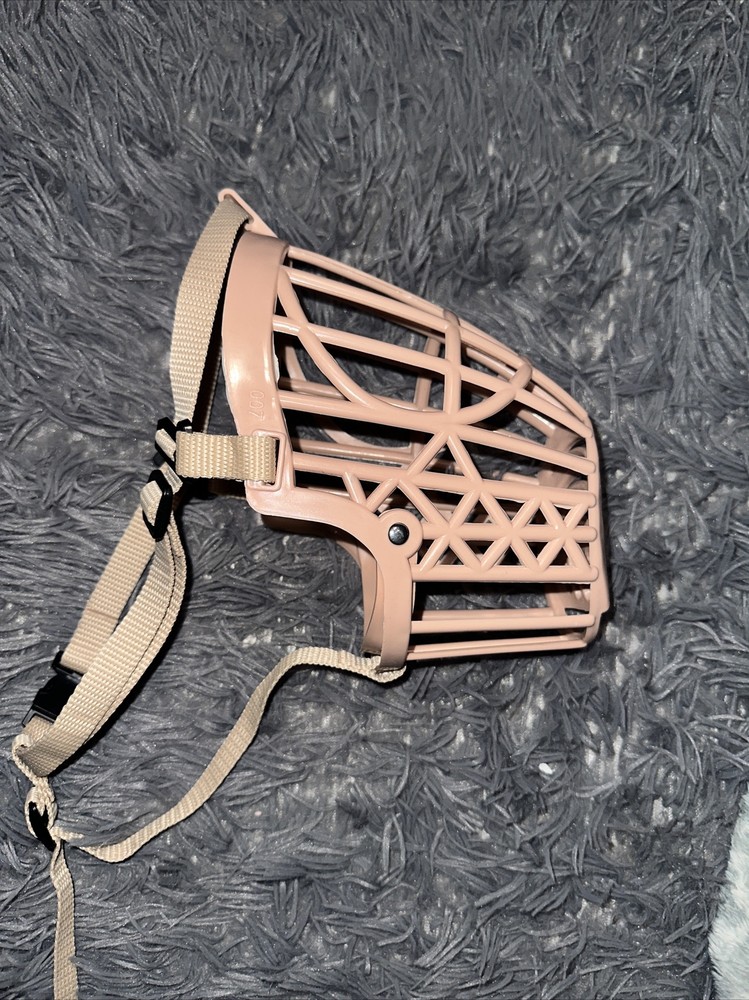 Basket Cage Dog Muzzle with Adjustable Straps Strong Flexible Heavy Duty Plastic