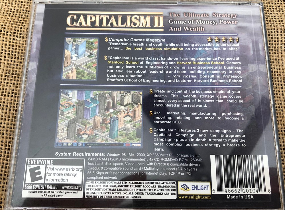 Capitalism II (PC CD-ROM) Strategy Business Simulation Game Tested Complete