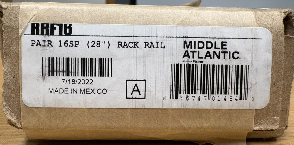Middle Atlantic RRF16 Rack Rail Pair