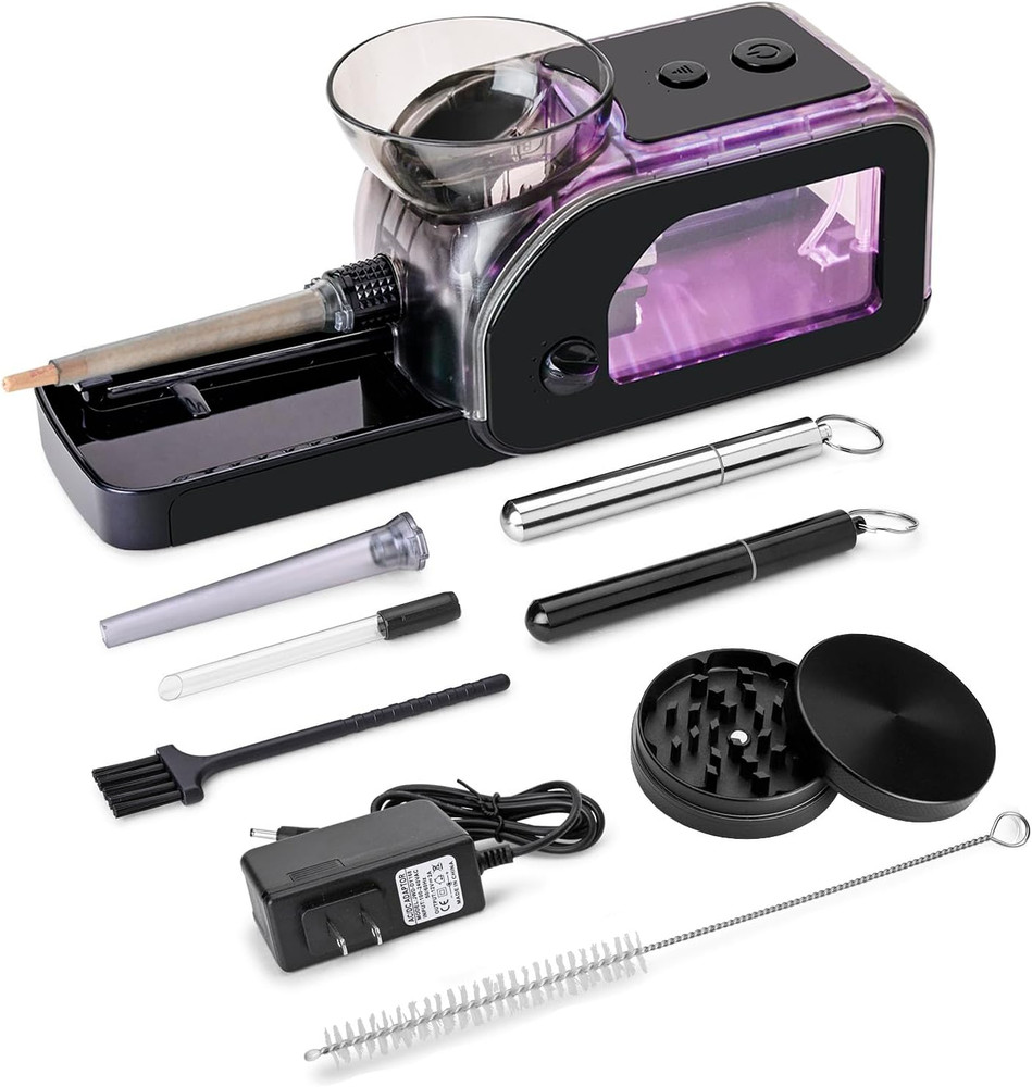 Electric Cigarette/Cone Rolling Machine Set with Manual Sipce Grinder,Automatic