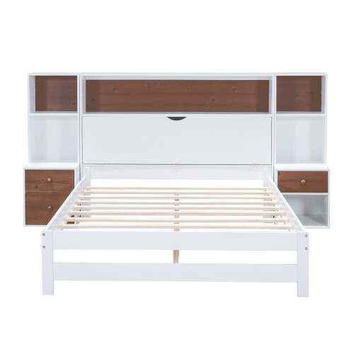 Twin Full Size Platform Bed Frame w/ Storage Headboard & Nightstand Bedroom Sets