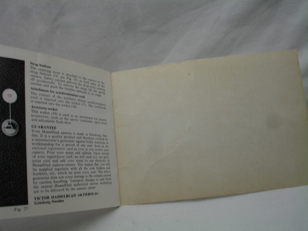 HASSELBLAD 501c/m Instruction Manual