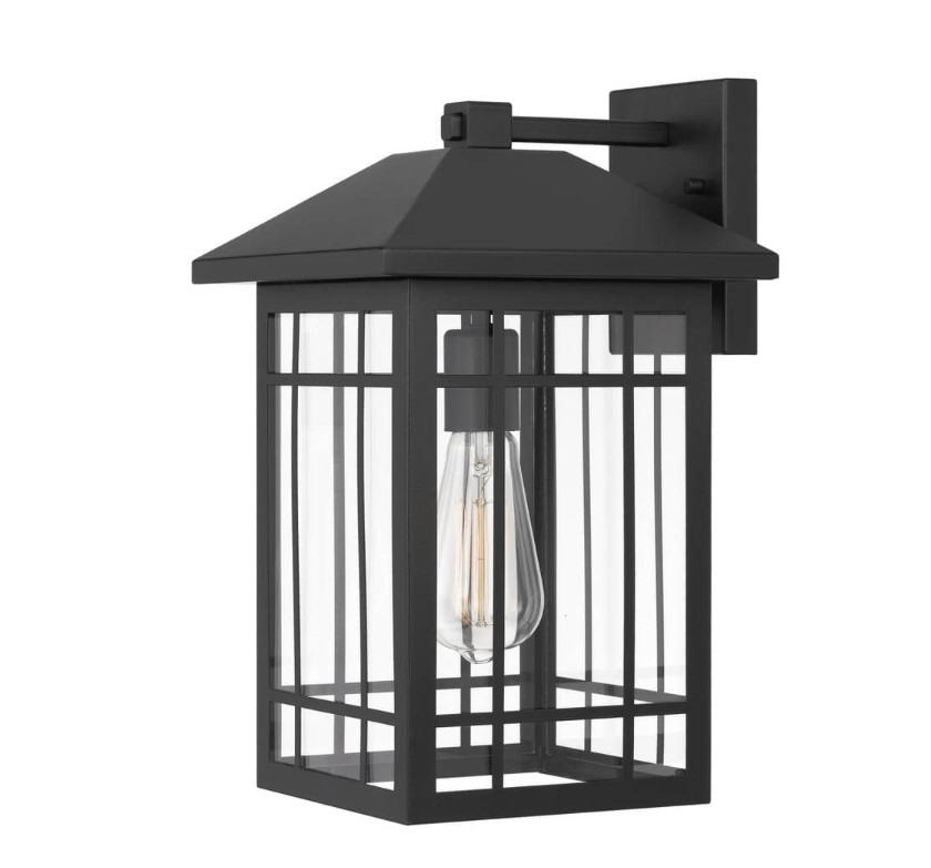 HSL Worldwide Lighting E10020-001 Timberlake 1 Light Outdoor Wall Lantern Black