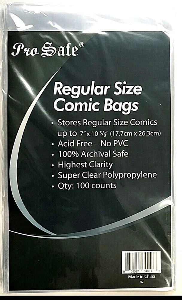 200 Comics Bags, Comic Book Sleeves Protector Comics Books with Flap, Regular