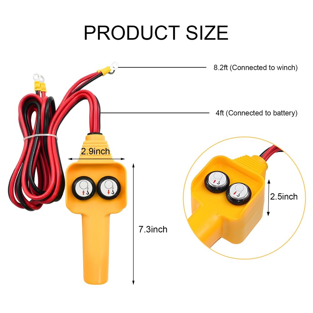 JNXIJ Winch Controller, Hand-Held Remote Replacement with Yellow