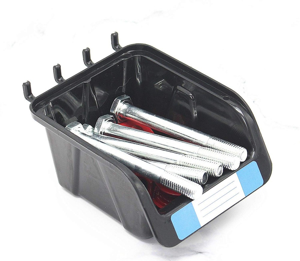 Pegboard Bins Kit 12 PACK Black Pegboard Parts Storage Tool Peg Borad Workben...