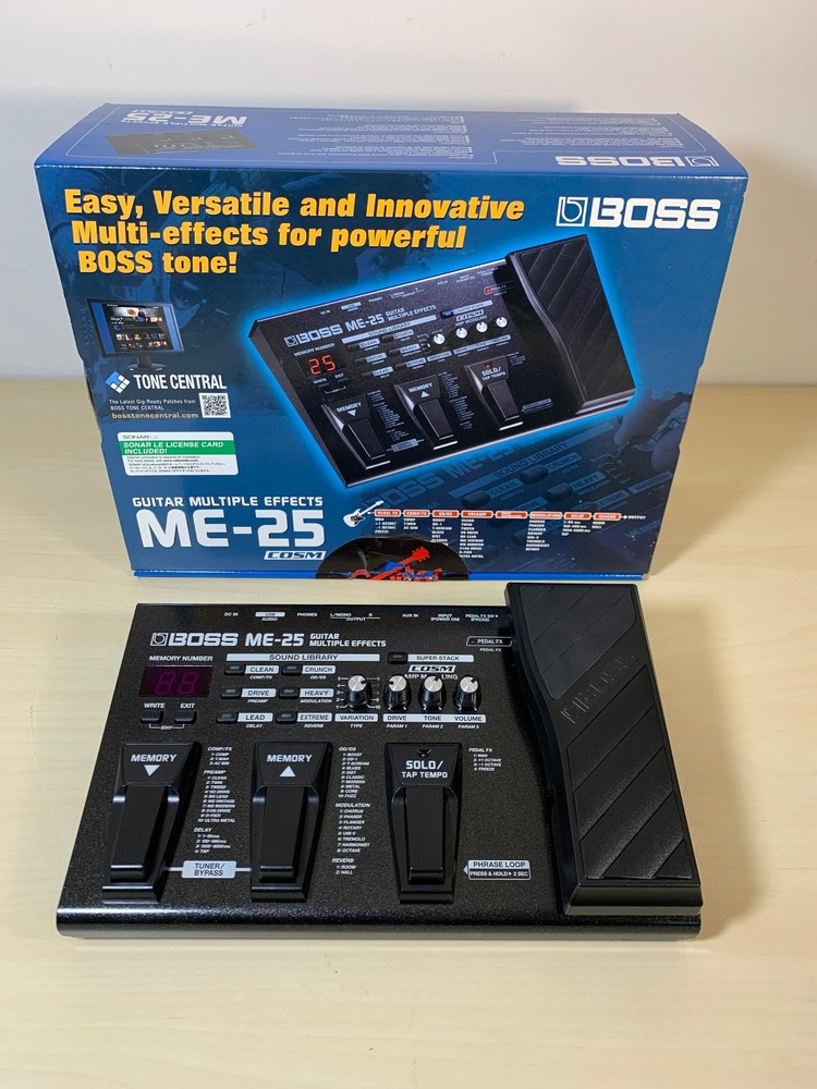 BOSS ME-25 Guitar Multi-Effects Processor w/ box + Inst Cable + 9v Power Adaptor