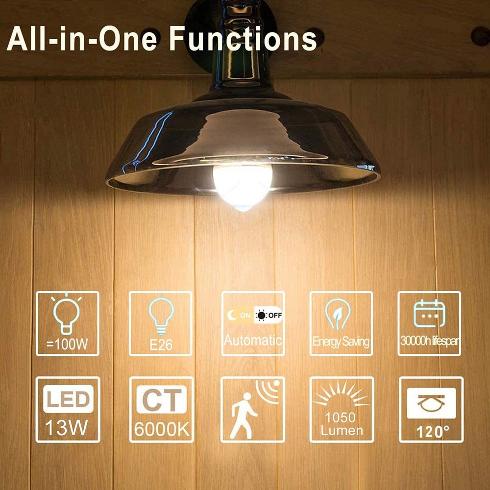 Motion Sensor Light Bulbs Outdoor 13w120w Equivalent Movement Activated Dusk T