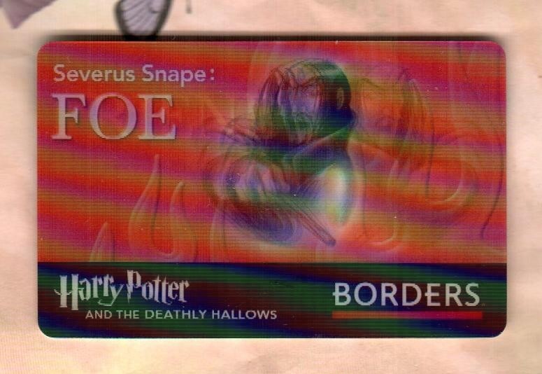 BORDERS Harry Potter, Severus Snape ( 2007 ) Lenticular Gift Card ( $0 )