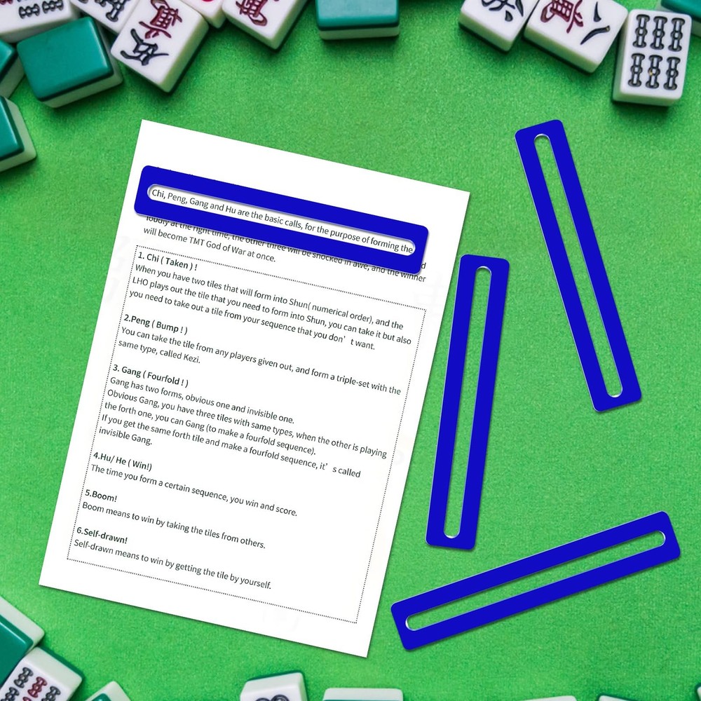 Mahjong Line Finder Ruler Strips Tracker Accessories for Beginners Experts