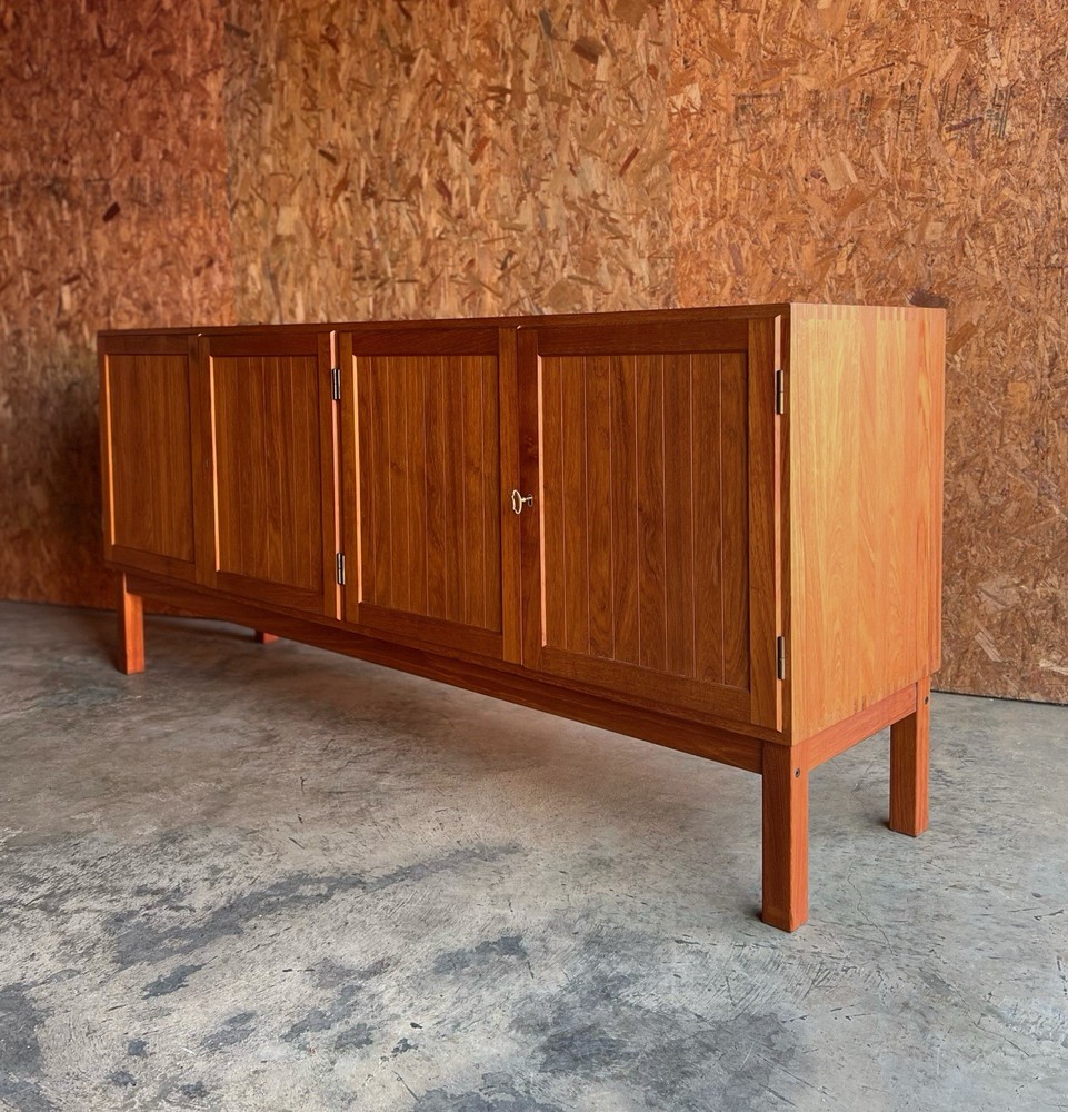 Danish Modern Solid Teak Sideboard or Credenza