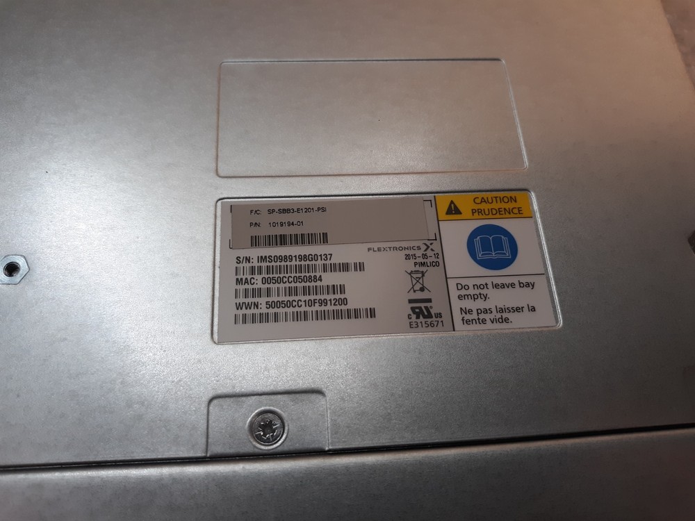 Pair of Flextronics SP-SBB3-E1201-PSI 12Gb/s SAS Controller Modules