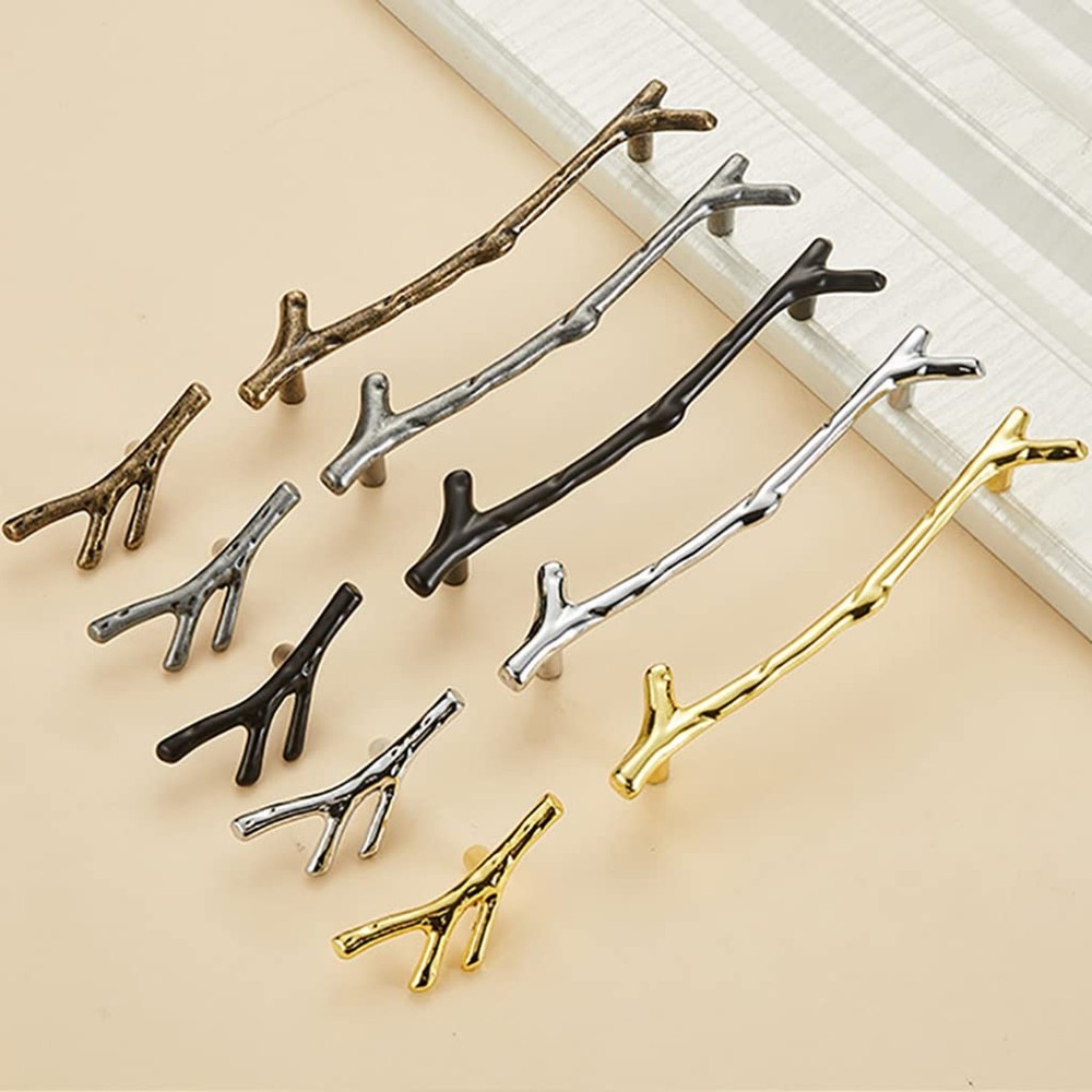 10Pcs Branch Pulls Vintage Tree Twig Branch Cabinet Knobs Pull Handle,3.8" CC...