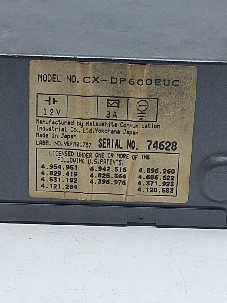 Panasonic Car Audio CD 6 Disc Changer DP600 Trunk Unit Mo. CX-DP600EUC Untested