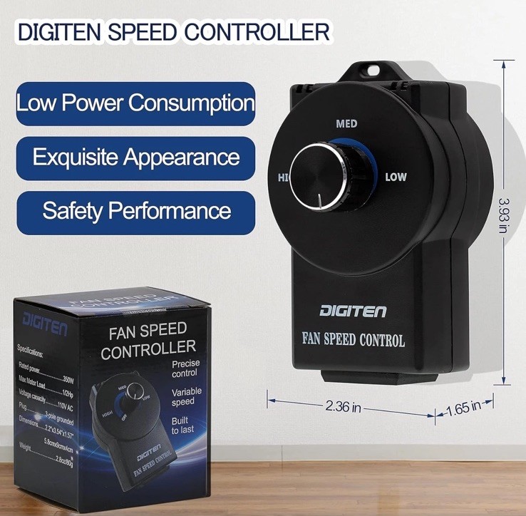 DIGITEN Variable Speed Controller Exhaust Variable Speed Fan Speed Adjuster E49