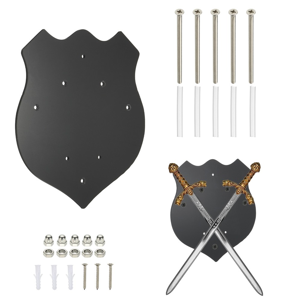 Sword Holder Wall Mount Sword Racks with Mounting Tools, Black(Double Sword)