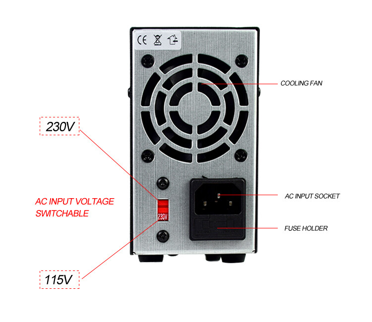 0~30V 6A Adjustable Bench DC Power Supply Lab Variable Regulated Power Switching