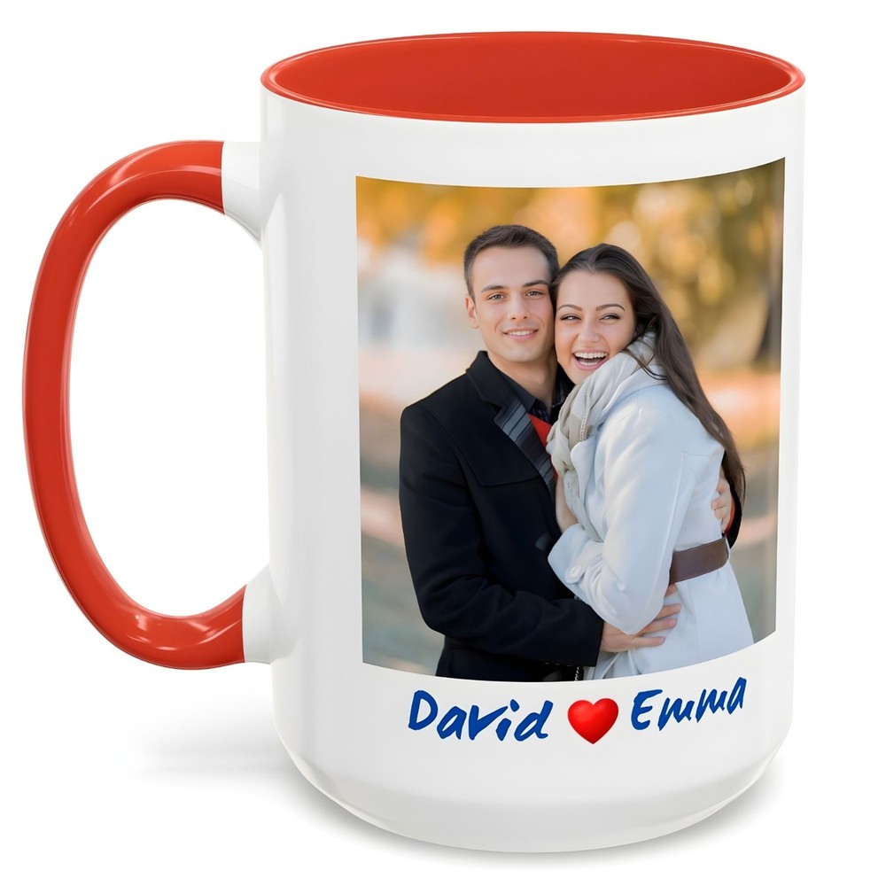 Personalized Custom Text or Photo Ceramic Coffee Mug Both side Printed 11oz 15oz