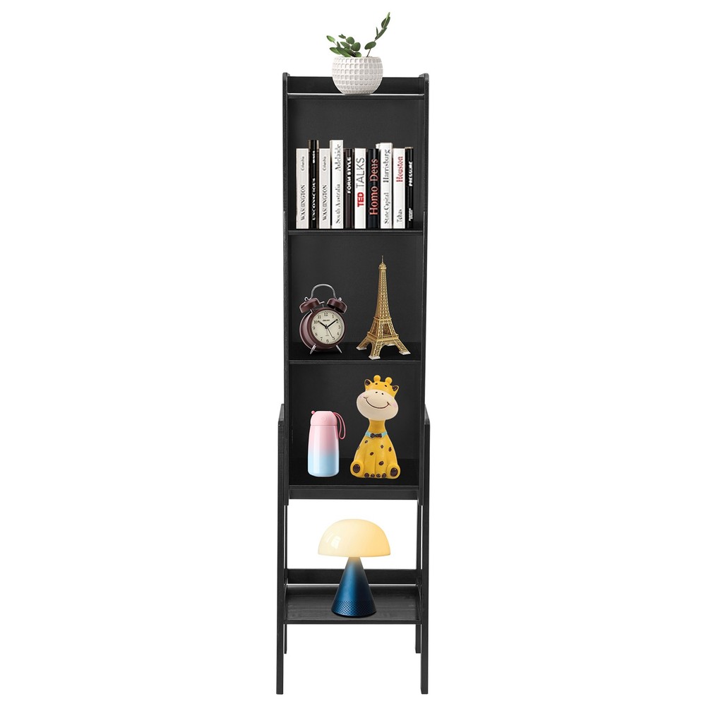 Rectangular Five-tier Modern End Table Storage Side Table Cabinet Black NEW/US