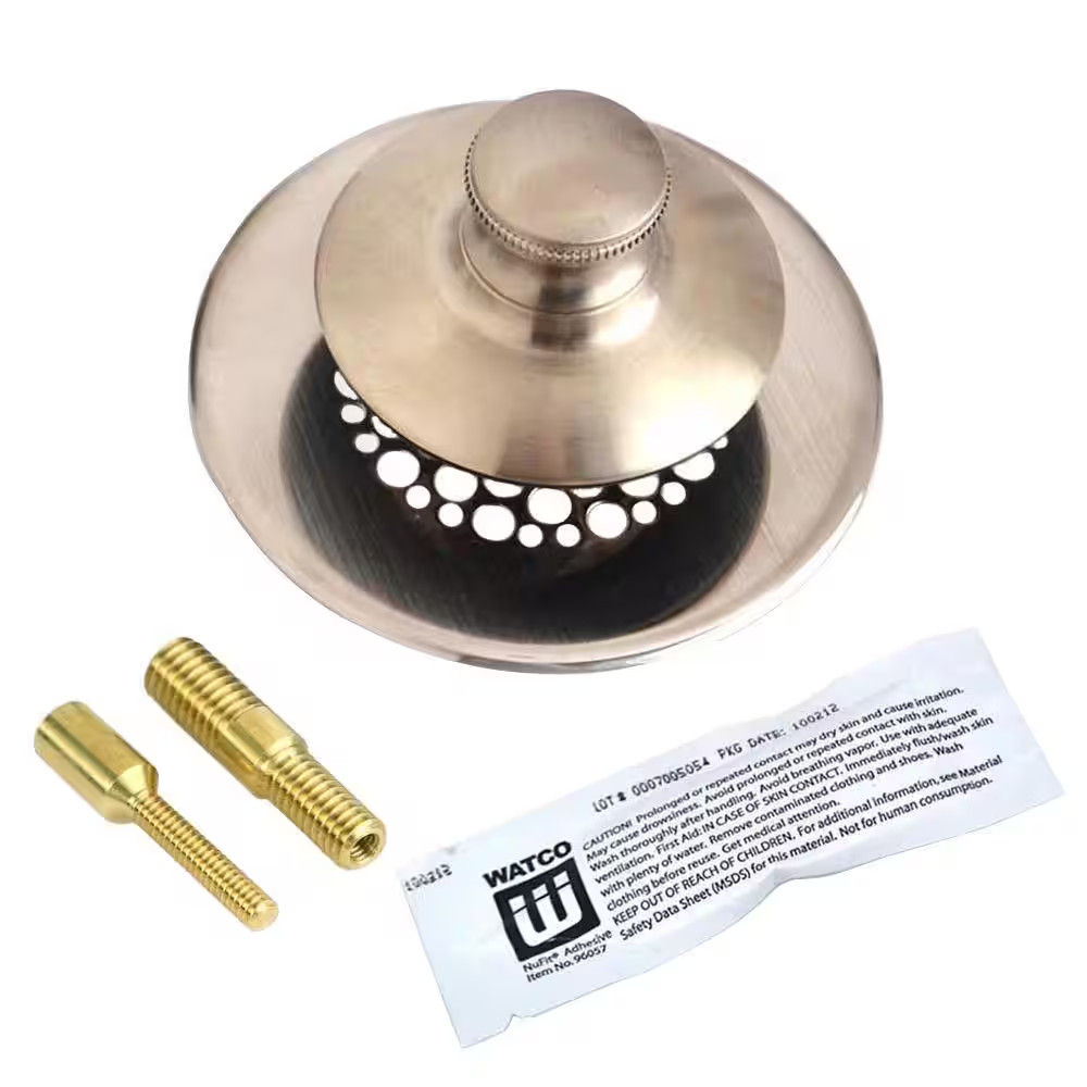 Universal Nufit Push Pull Tub Stopper with Grid and Silicone - 2 Pin