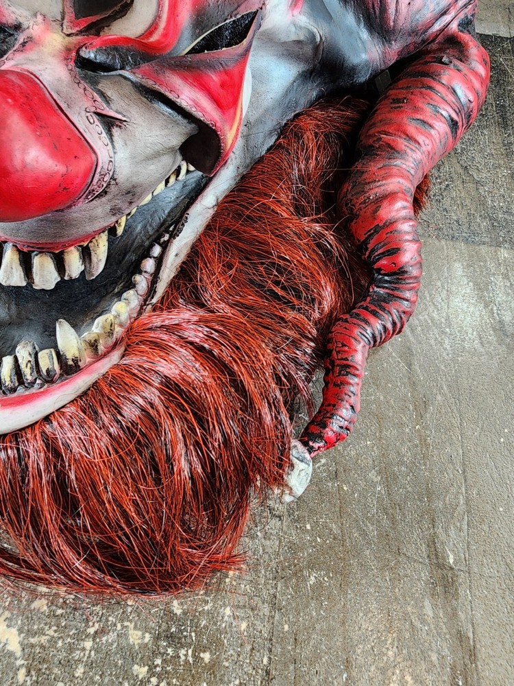 Jester Killer Clown Sharp Teeth Red Beard Mask 2016