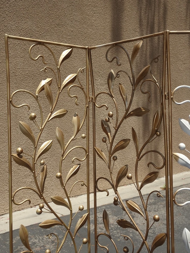 Vintage 68" Tall Floral Three Panel Folding Screen