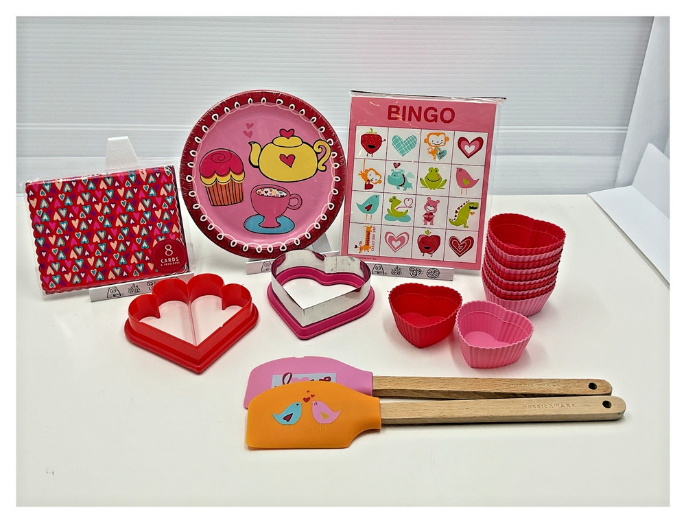 Nordic Ware Valentine's Day Cookie Cutter Set Silicone Cups