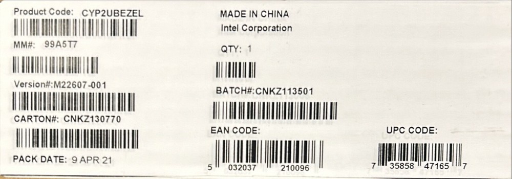 Intel CYP2UBEZEL 2U Bezel Kit NEW BROWN BOX