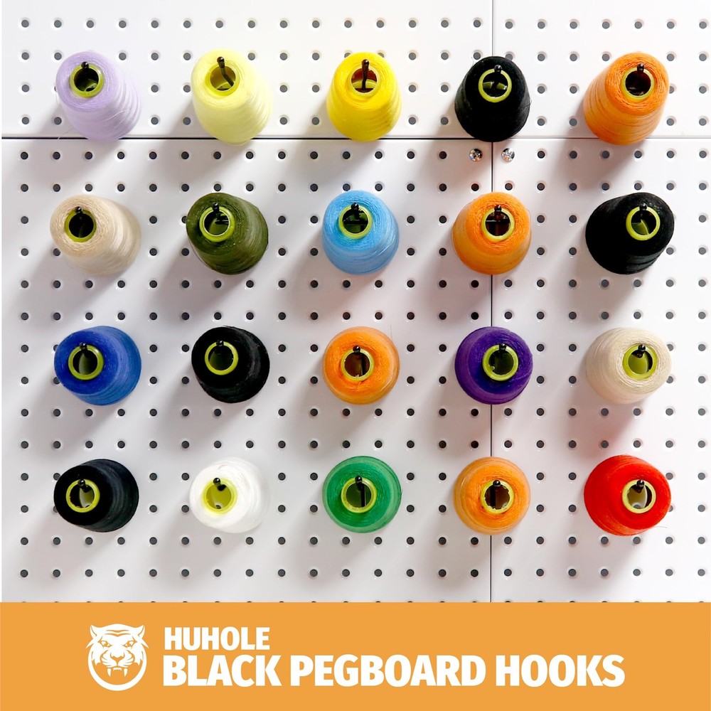 Black Pegboard Hooks 4 Inch 25 PC Heavy Duty Pegboard Hooks for 1/4 Peg