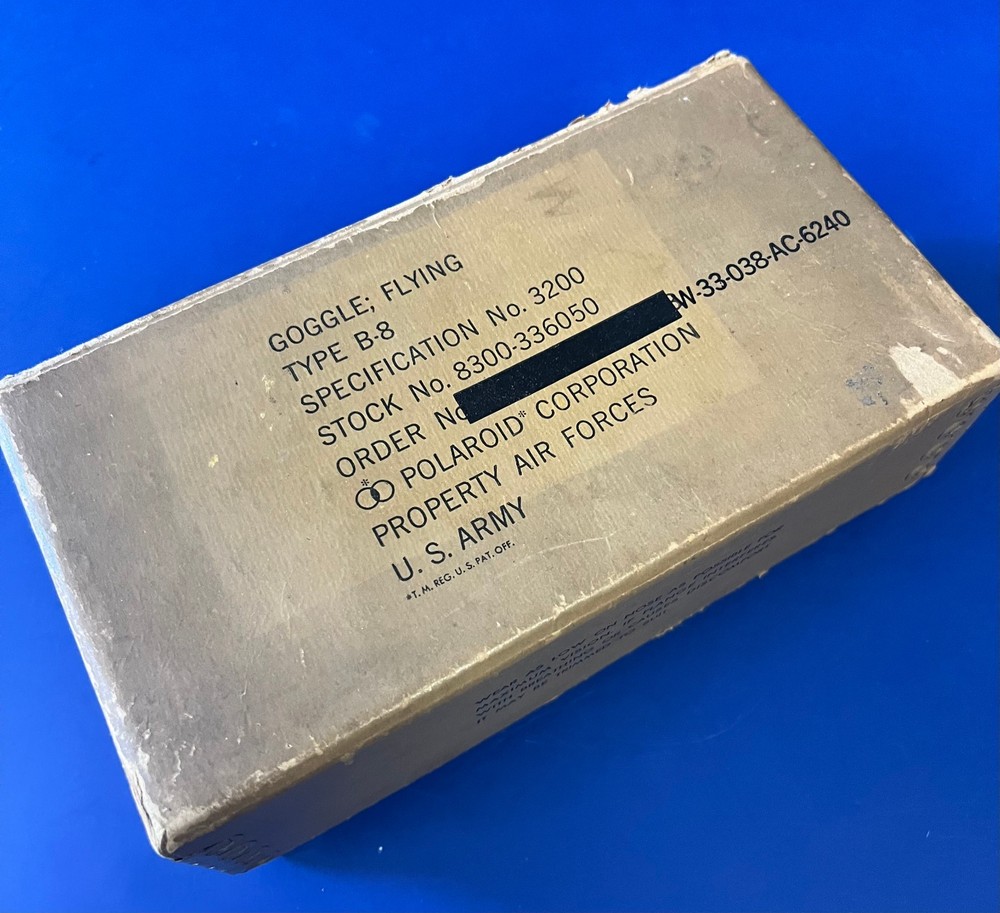 US ARMY AIR FORCES TYPE B-8 FLYING GOGGLES- BOXED