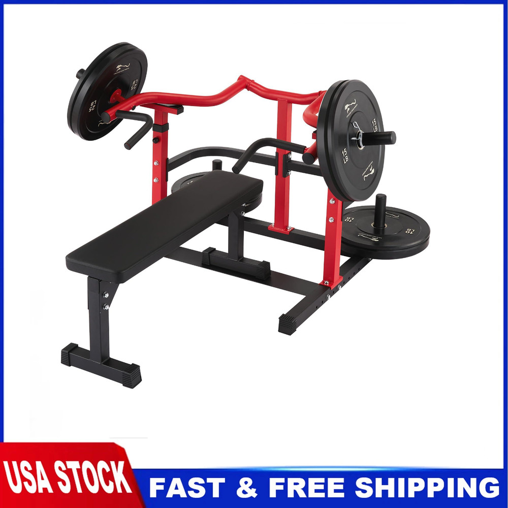 🔝Chest Press Machine with Adjustable Flat Bench & Smooth Bearings,Workout Machi