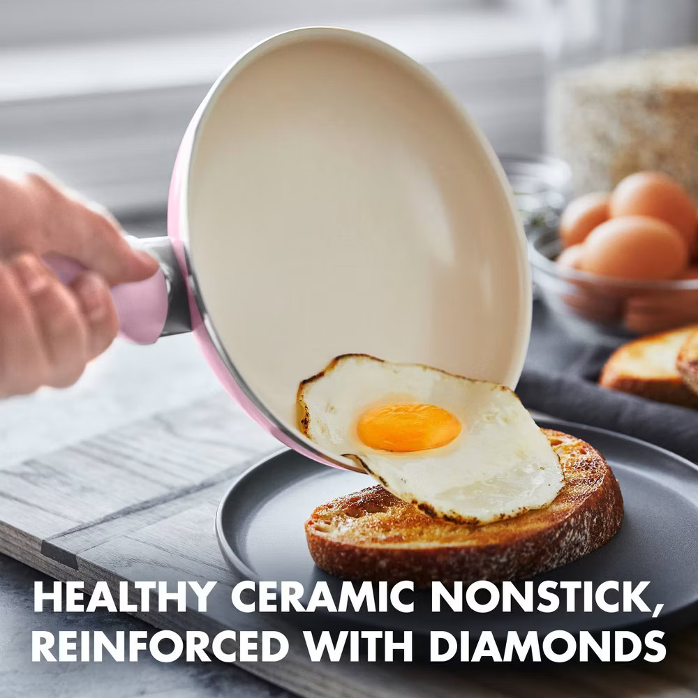 GreenPan Rio 16pc Ceramic Nonstick Cookware Set Blush