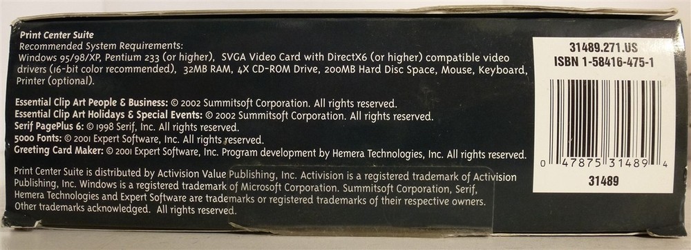 Software PC Expert Print Center Suite Platinum 5 Complete Programs OB Big Box