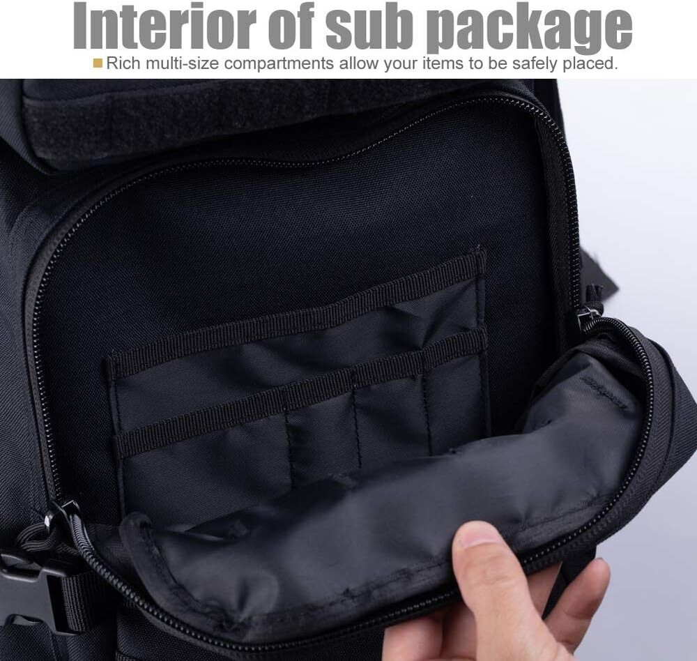 40L Black Tactical Backpack Military Molle System Outdoor Gear Hydration Comp...