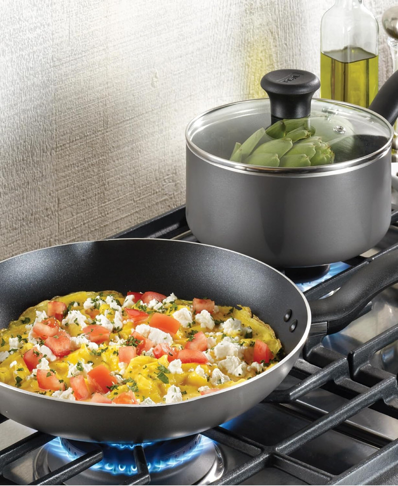 Initiatives Nonstick Cookware Set 18 Piece Stone Grey Kitchen Set